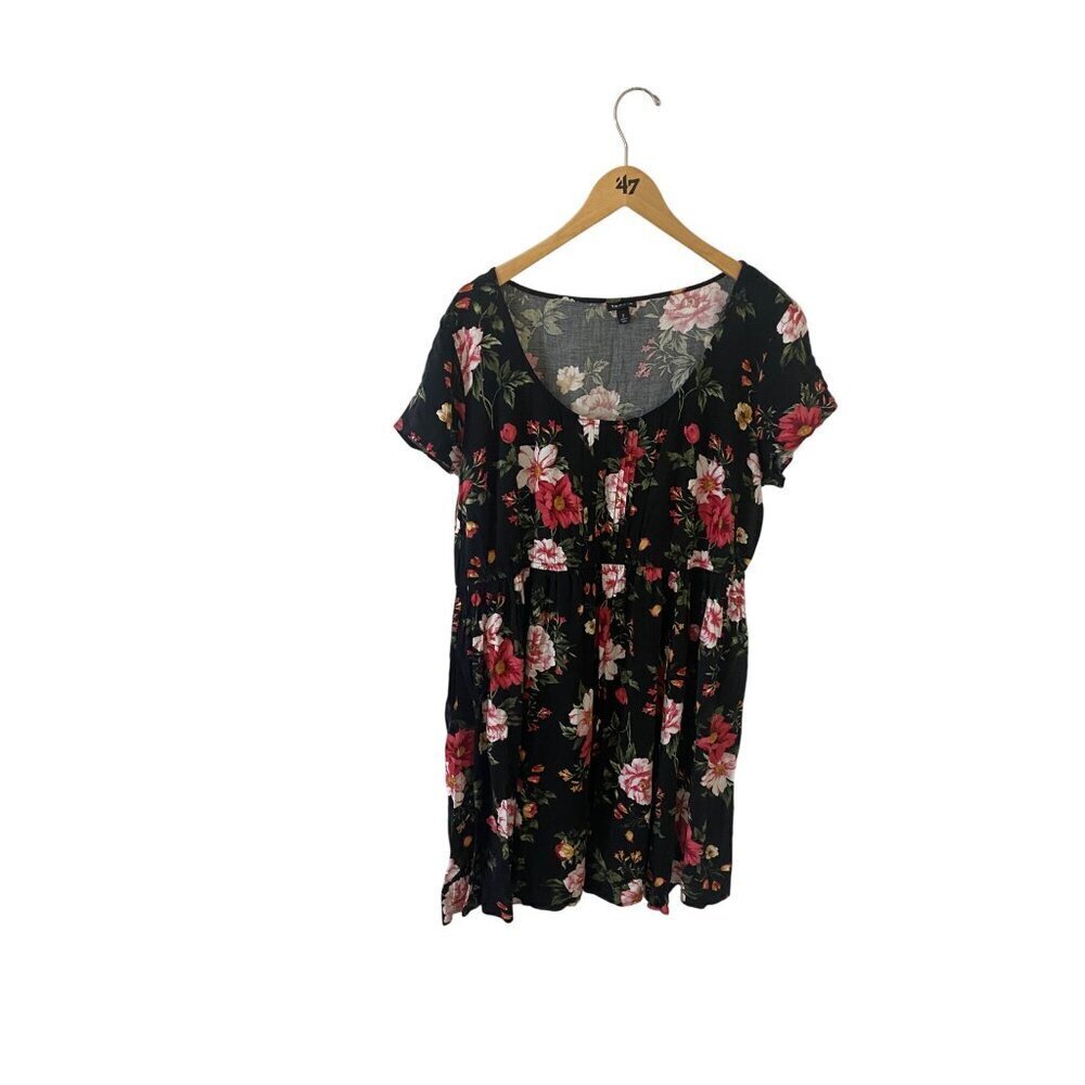 Torrid Women's Black Floral Cap Sleeve Plus Size Sundress - 2XL